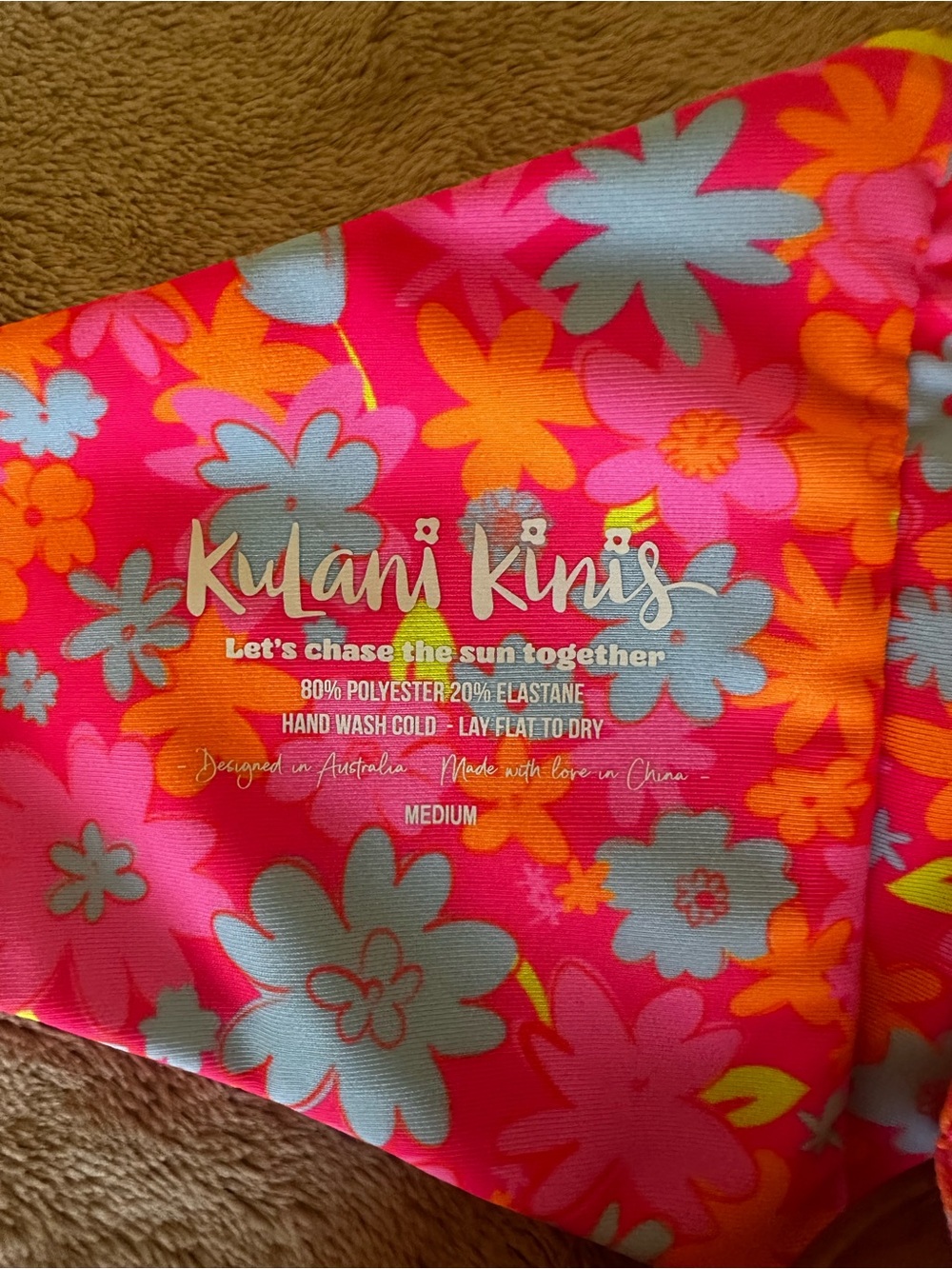 Kulani Kinis Pink Orange Floral Halter Bikini for Woman - Picture 3 of 3